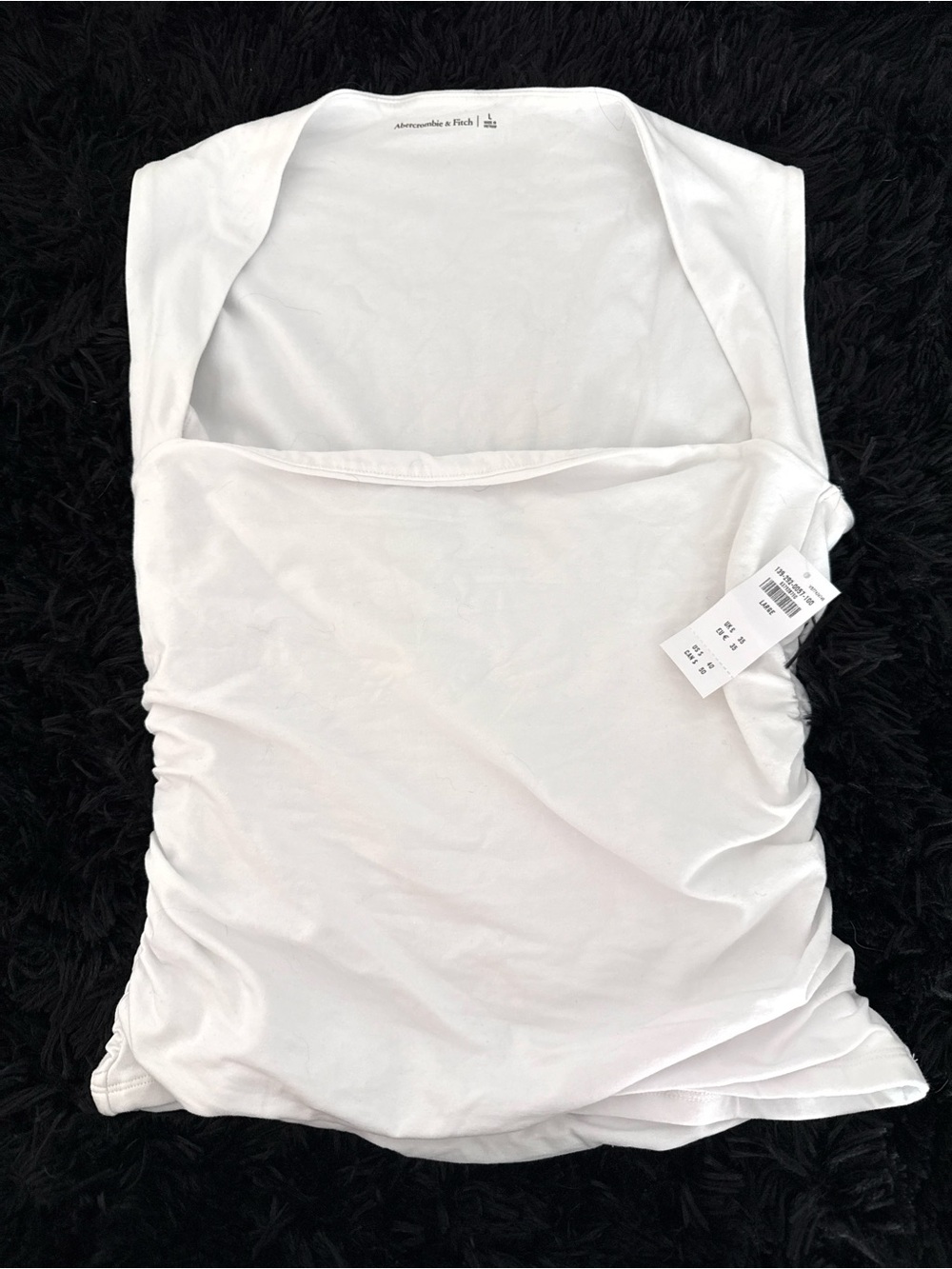 Abercrombie & Fitch White Ruched Tank